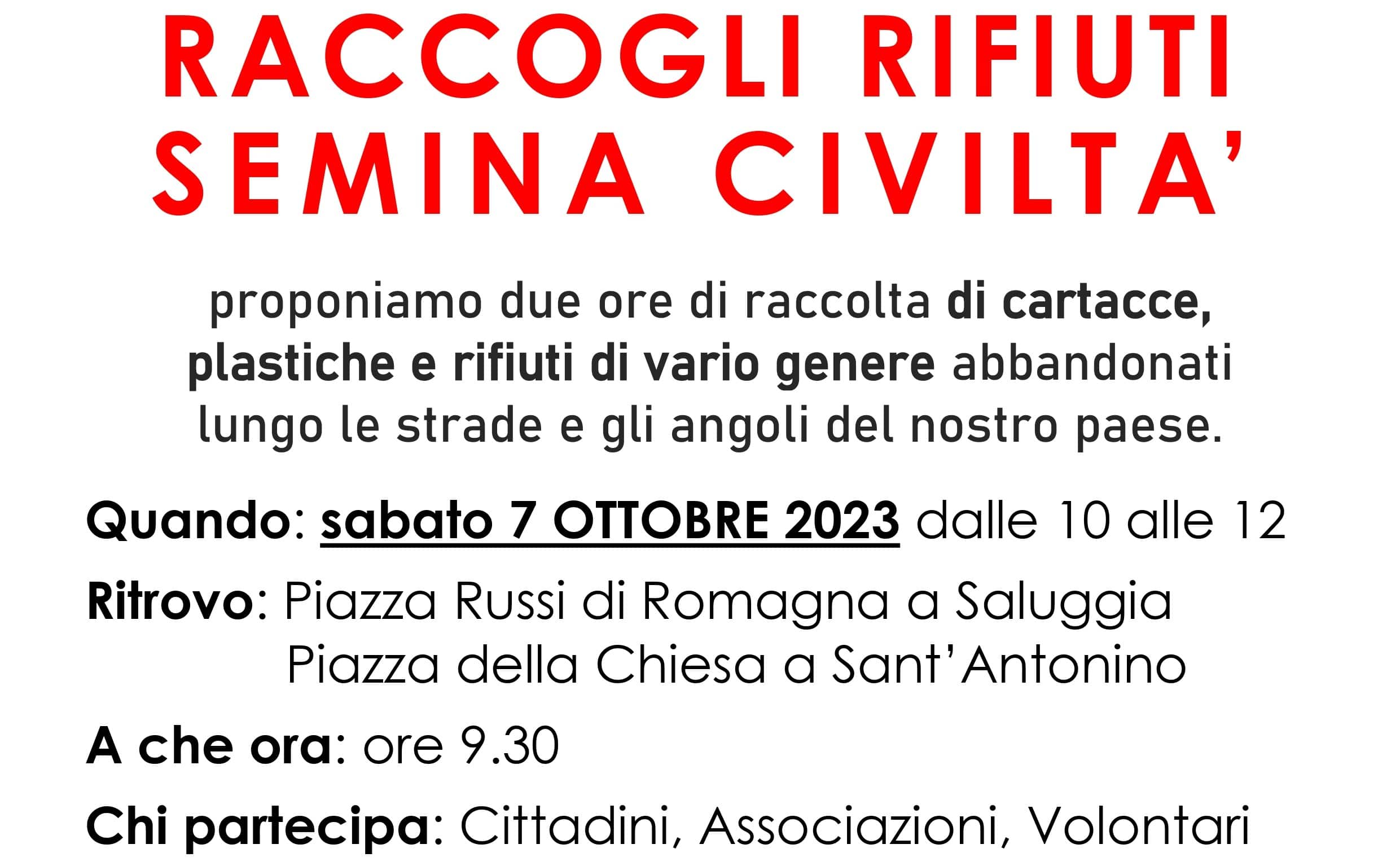 Read more about the article RACCOGLI RIFIUTI, SEMINA CIVILTÀ